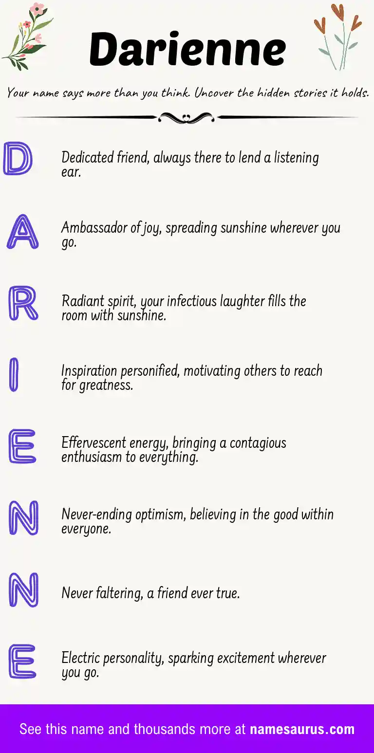 Acrostic poem about Darienne.