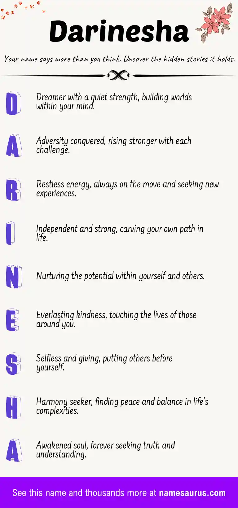 Acrostic poem about Darinesha.