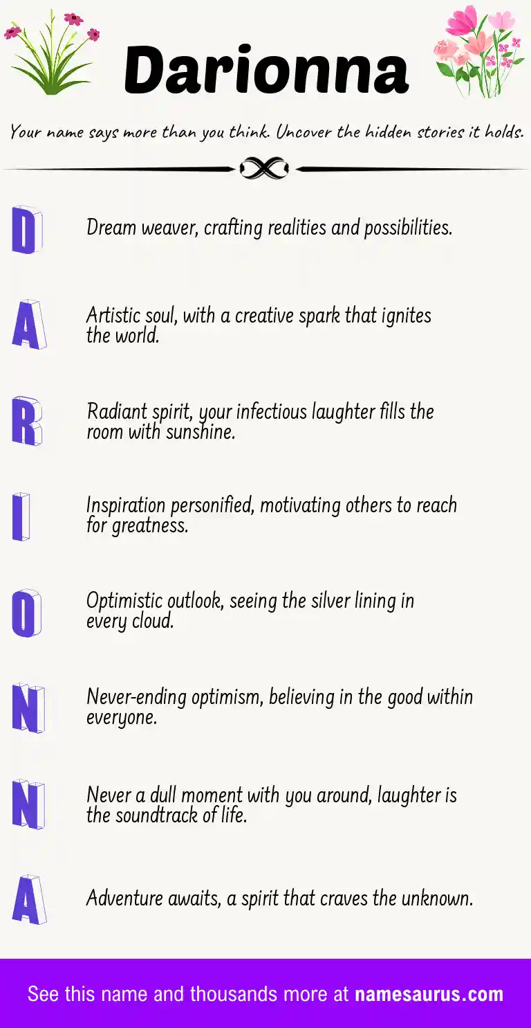 Acrostic poem about Darionna.