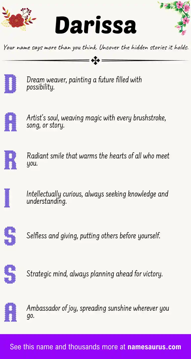 Acrostic poem about Darissa.