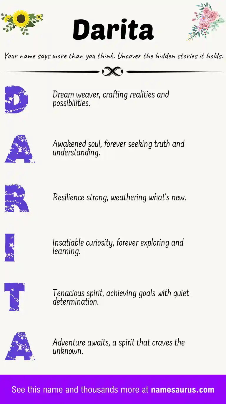 Acrostic poem about Darita.