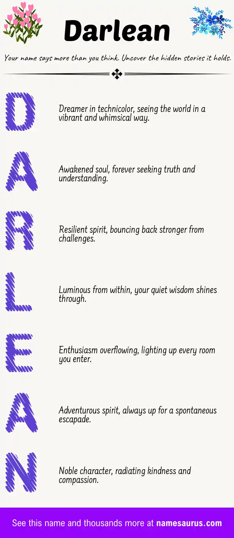 Acrostic poem about Darlean.