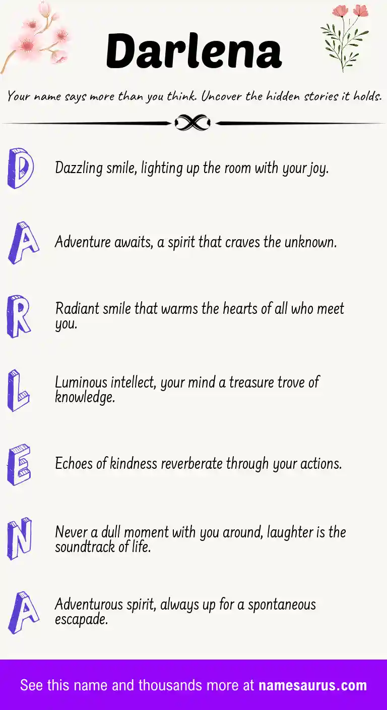 Acrostic poem about Darlena.