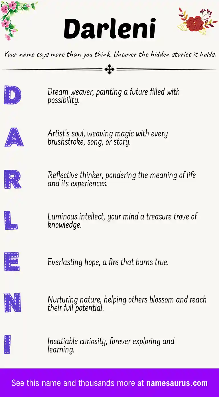 Acrostic poem about Darleni.