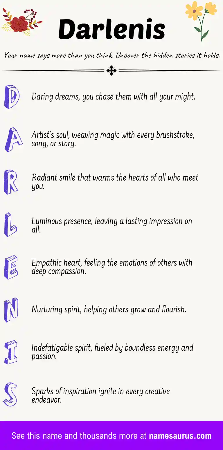 Acrostic poem about Darlenis.