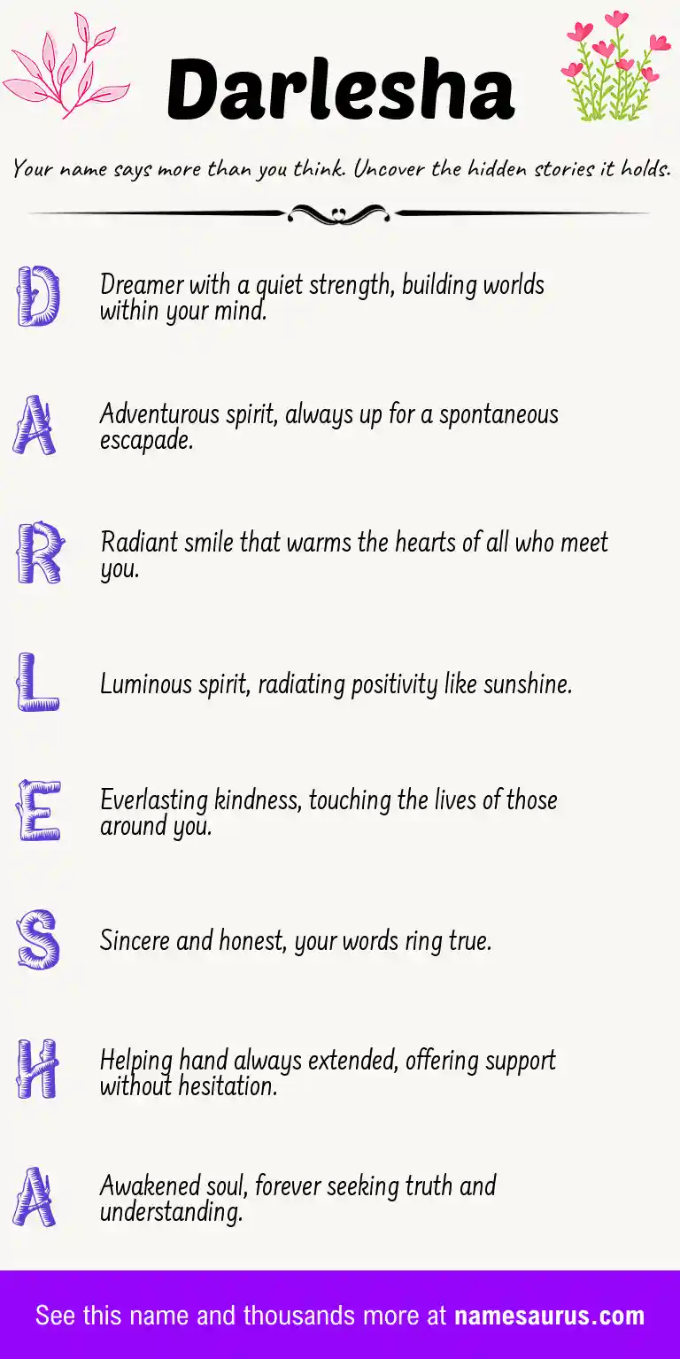 Acrostic poem about Darlesha.