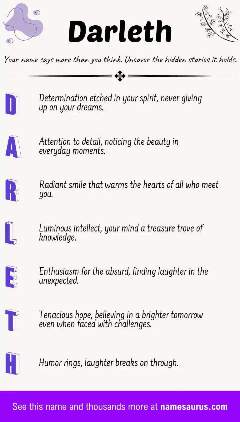 Acrostic poem about Darleth.