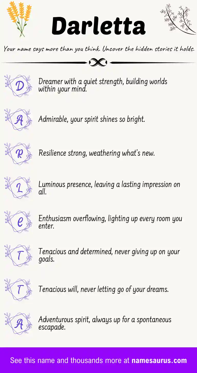 Acrostic poem about Darletta.