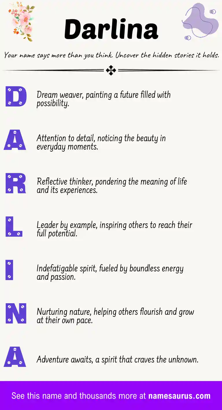 Acrostic poem about Darlina.