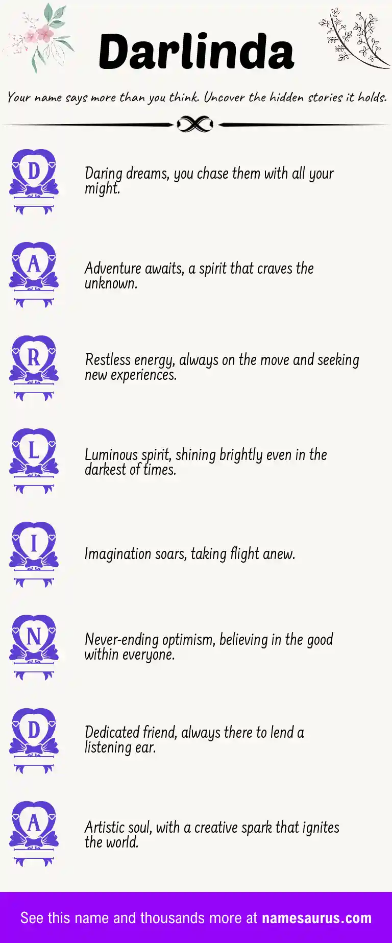 Acrostic poem about Darlinda.