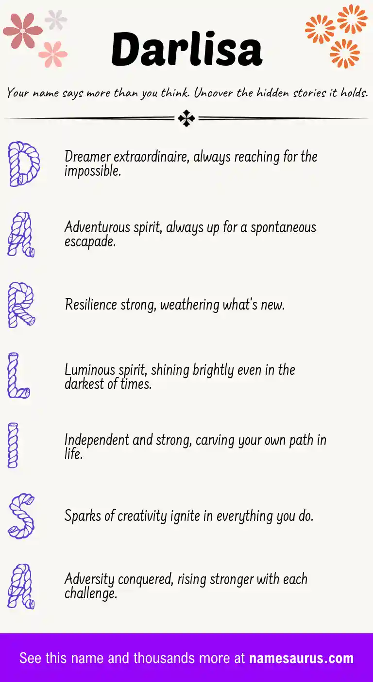 Acrostic poem about Darlisa.