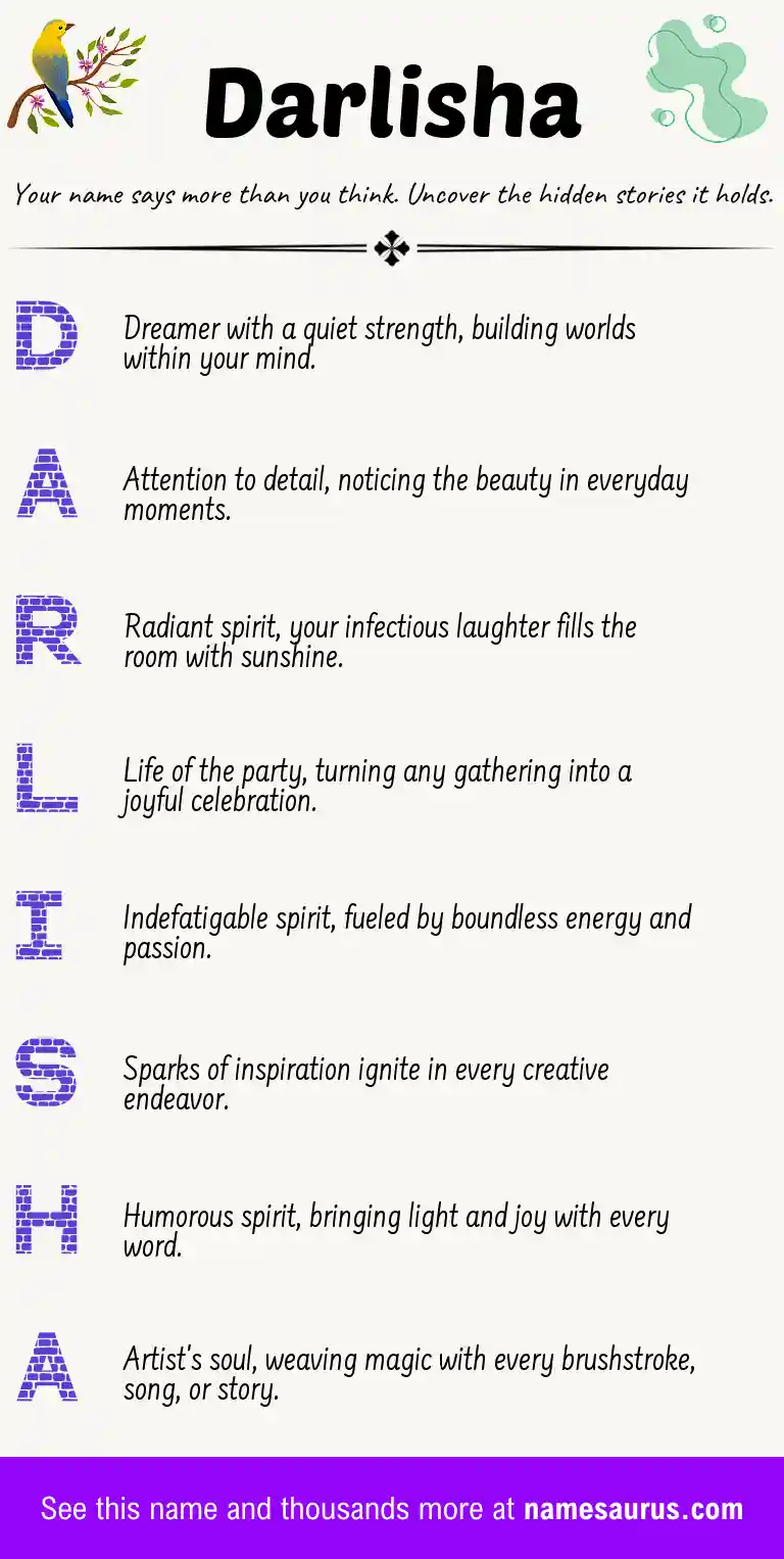 Acrostic poem about Darlisha.