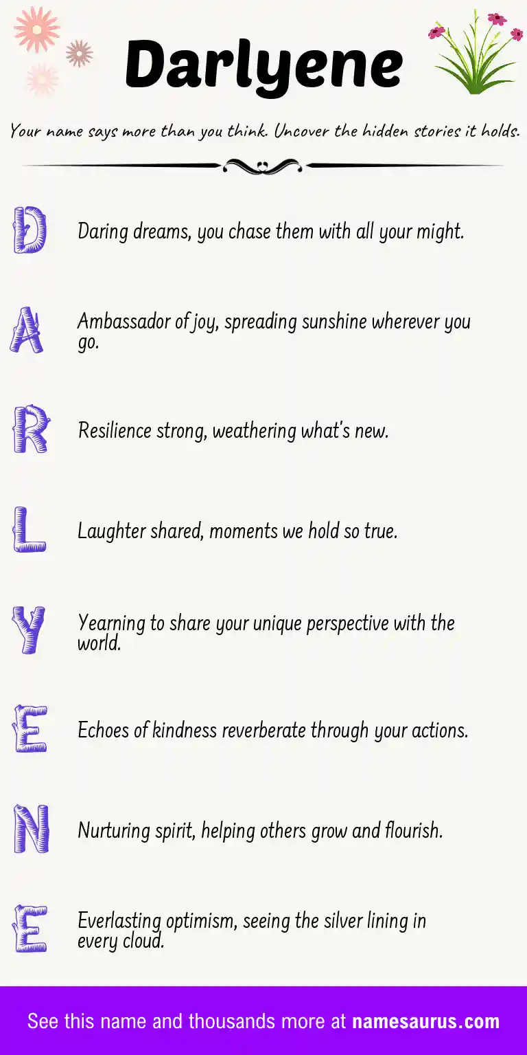 Acrostic poem about Darlyene.