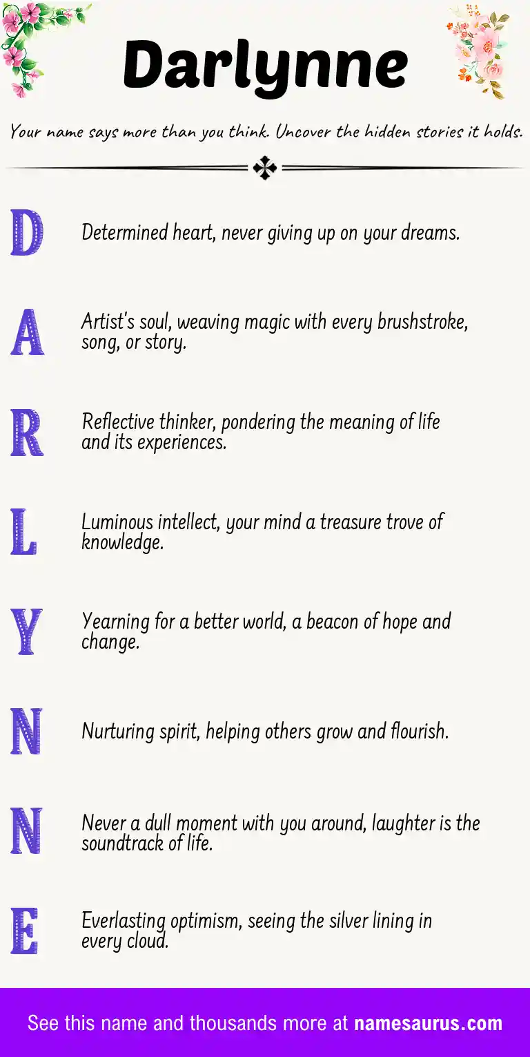Acrostic poem about Darlynne.