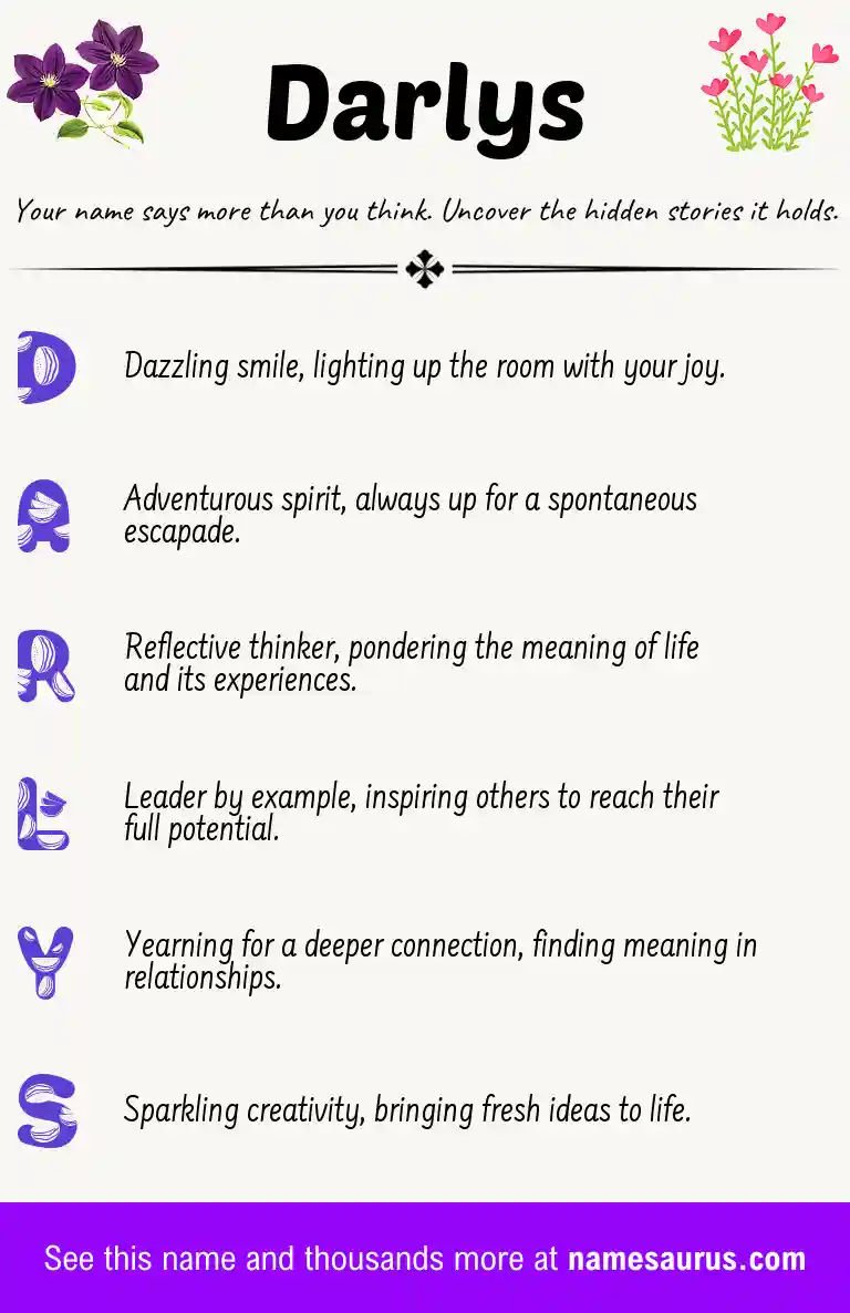 Acrostic poem about Darlys.