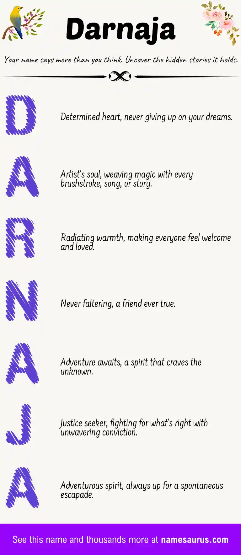 Acrostic poem about Darnaja.
