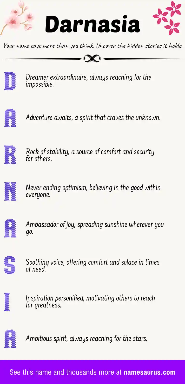Acrostic poem about Darnasia.