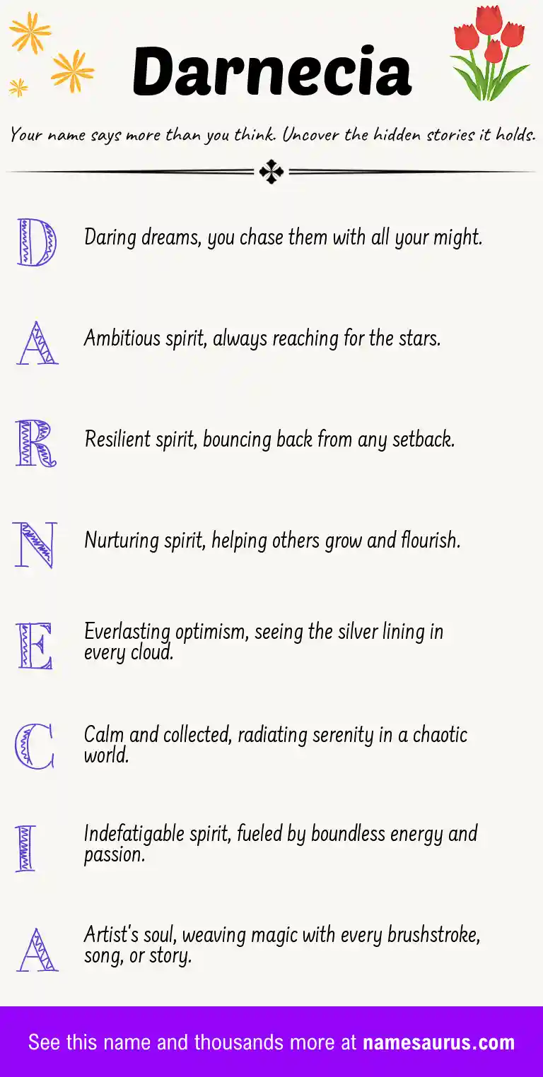 Acrostic poem about Darnecia.