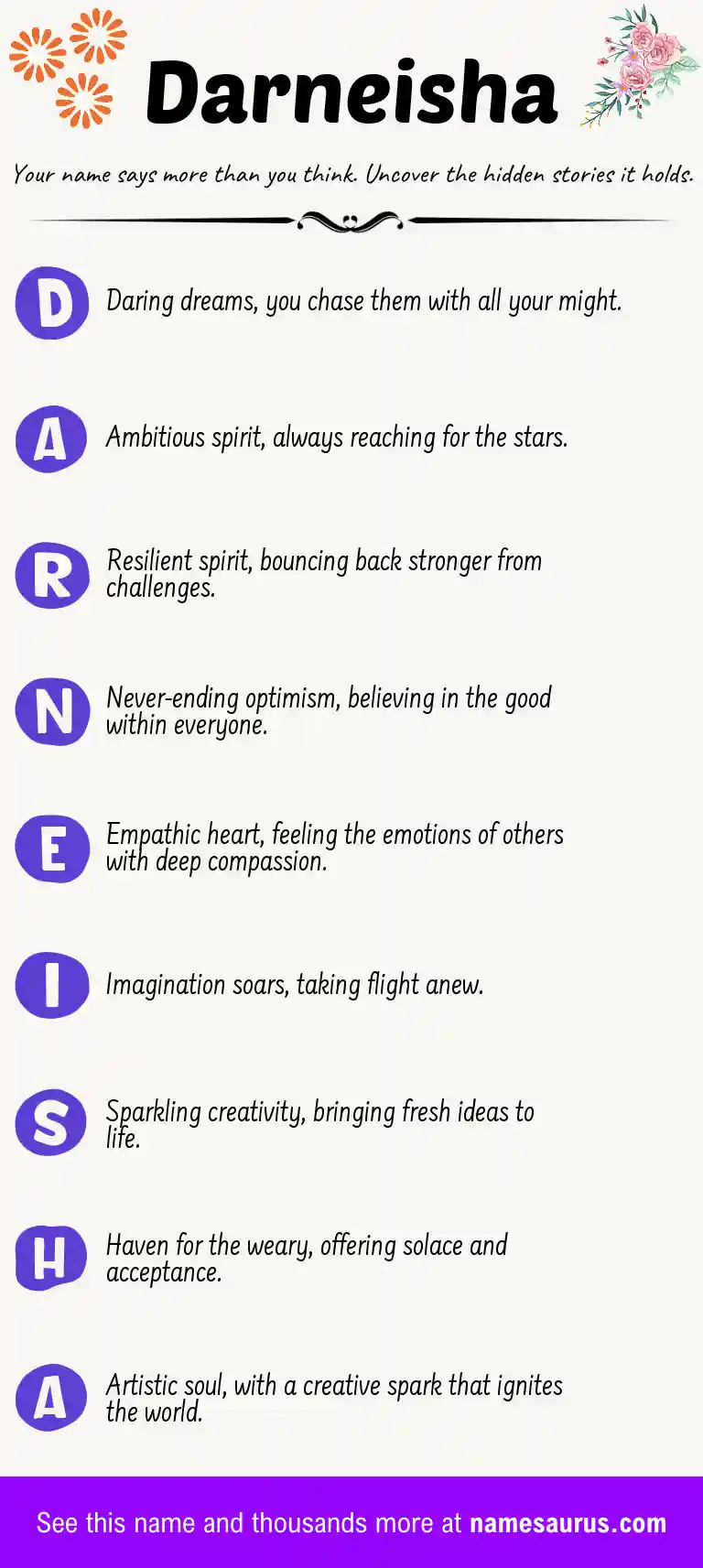 Acrostic poem about Darneisha.