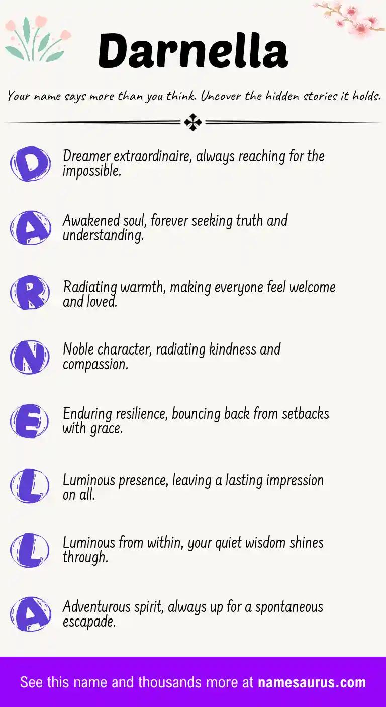 Acrostic poem about Darnella.