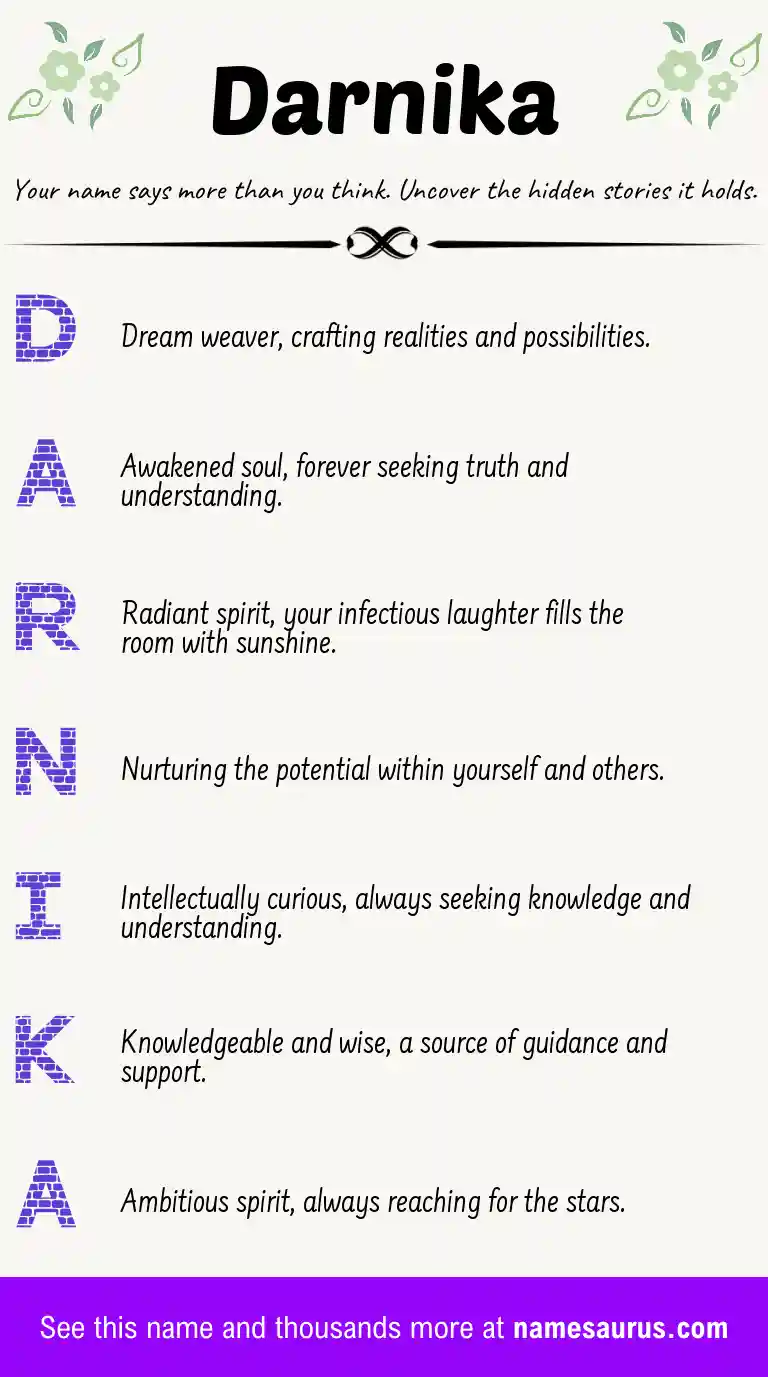 Acrostic poem about Darnika.