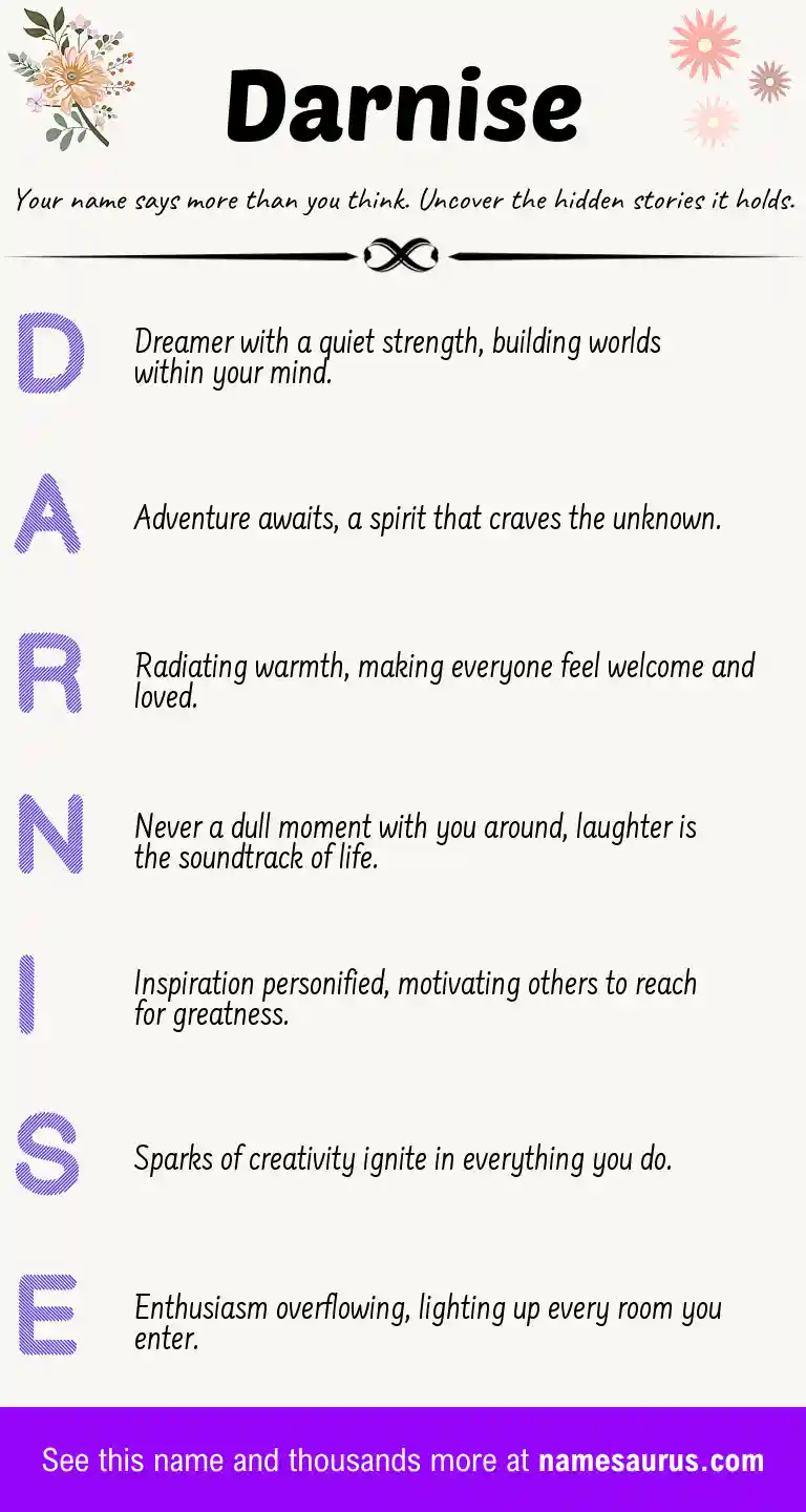 Acrostic poem about Darnise.