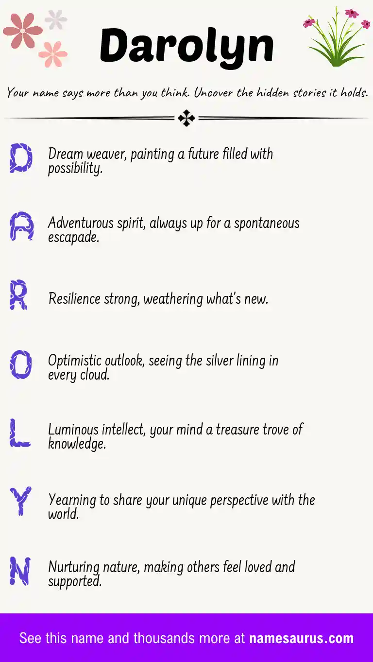 Acrostic poem about Darolyn.