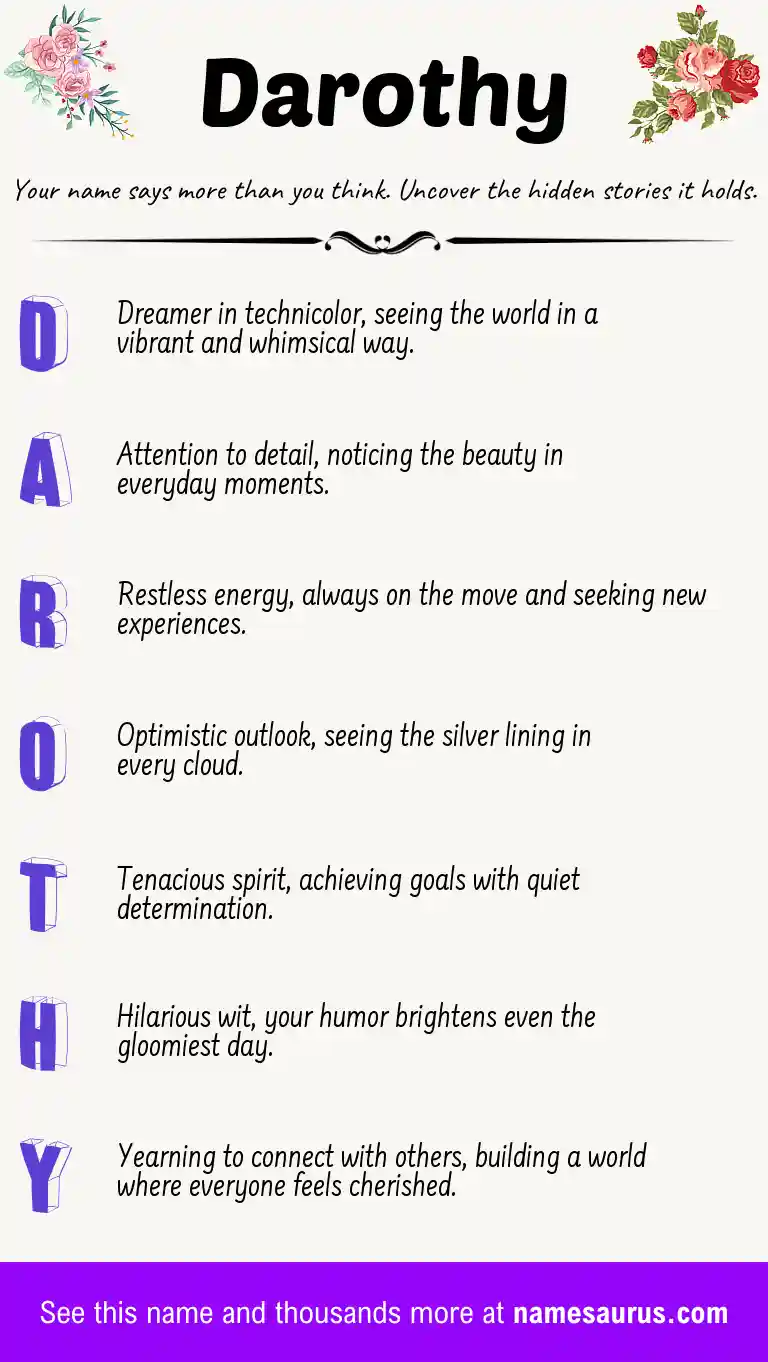 Acrostic poem about Darothy.