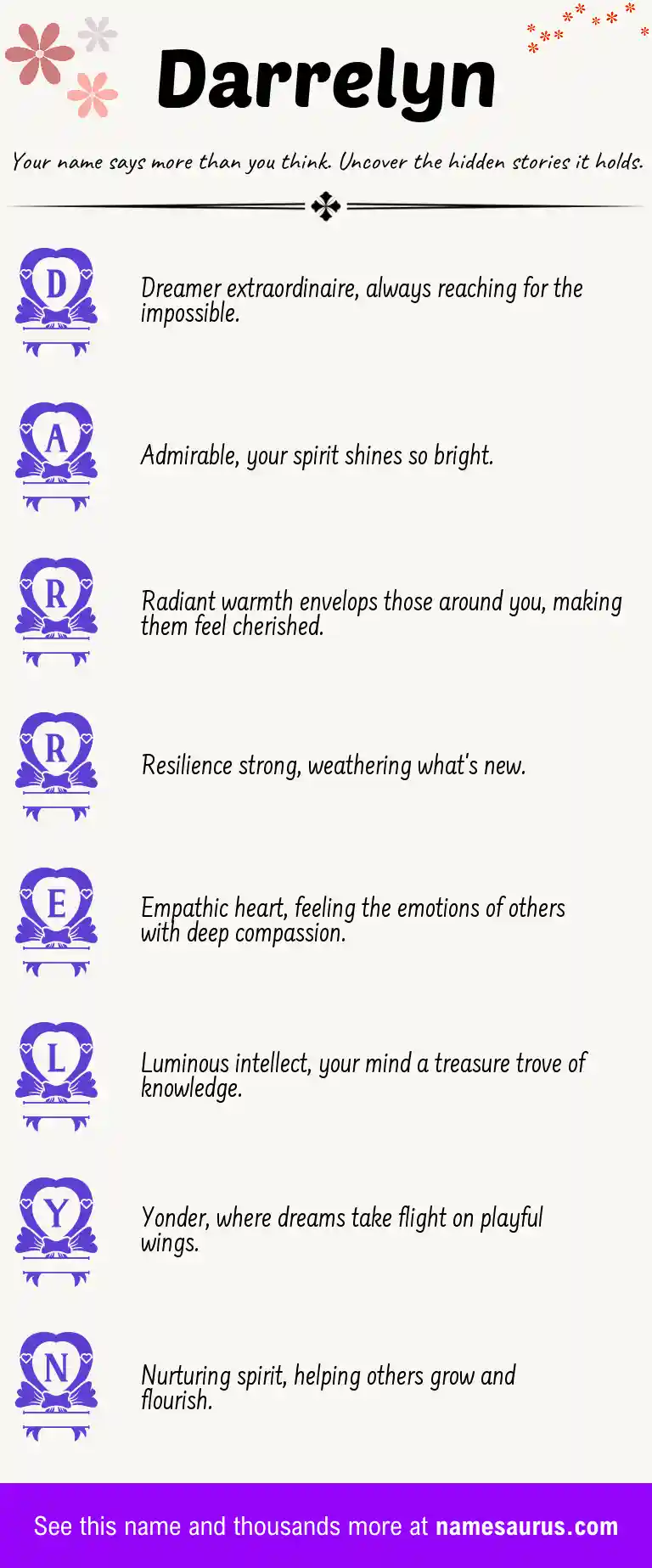 Acrostic poem about Darrelyn.
