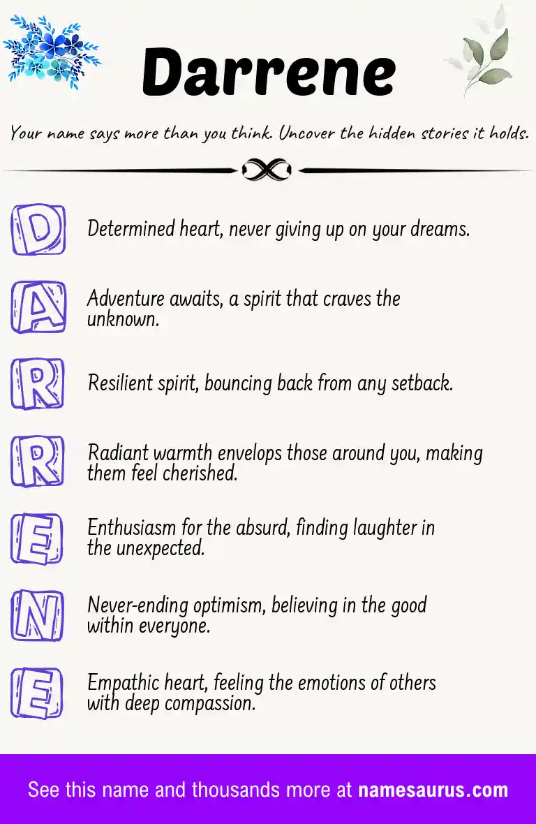 Acrostic poem about Darrene.