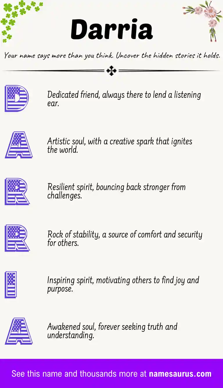 Acrostic poem about Darria.
