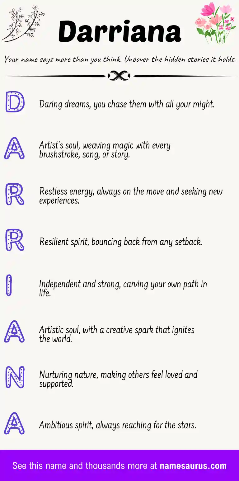 Acrostic poem about Darriana.