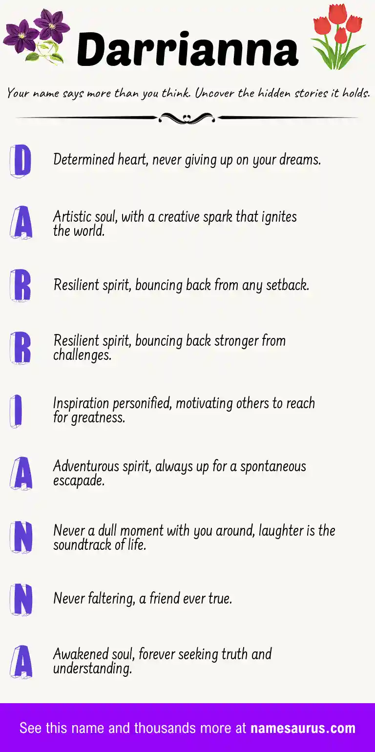 Acrostic poem about Darrianna.