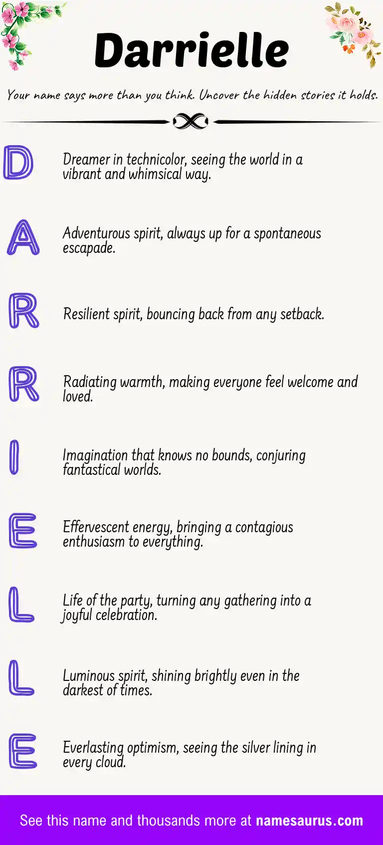 Acrostic poem about Darrielle.