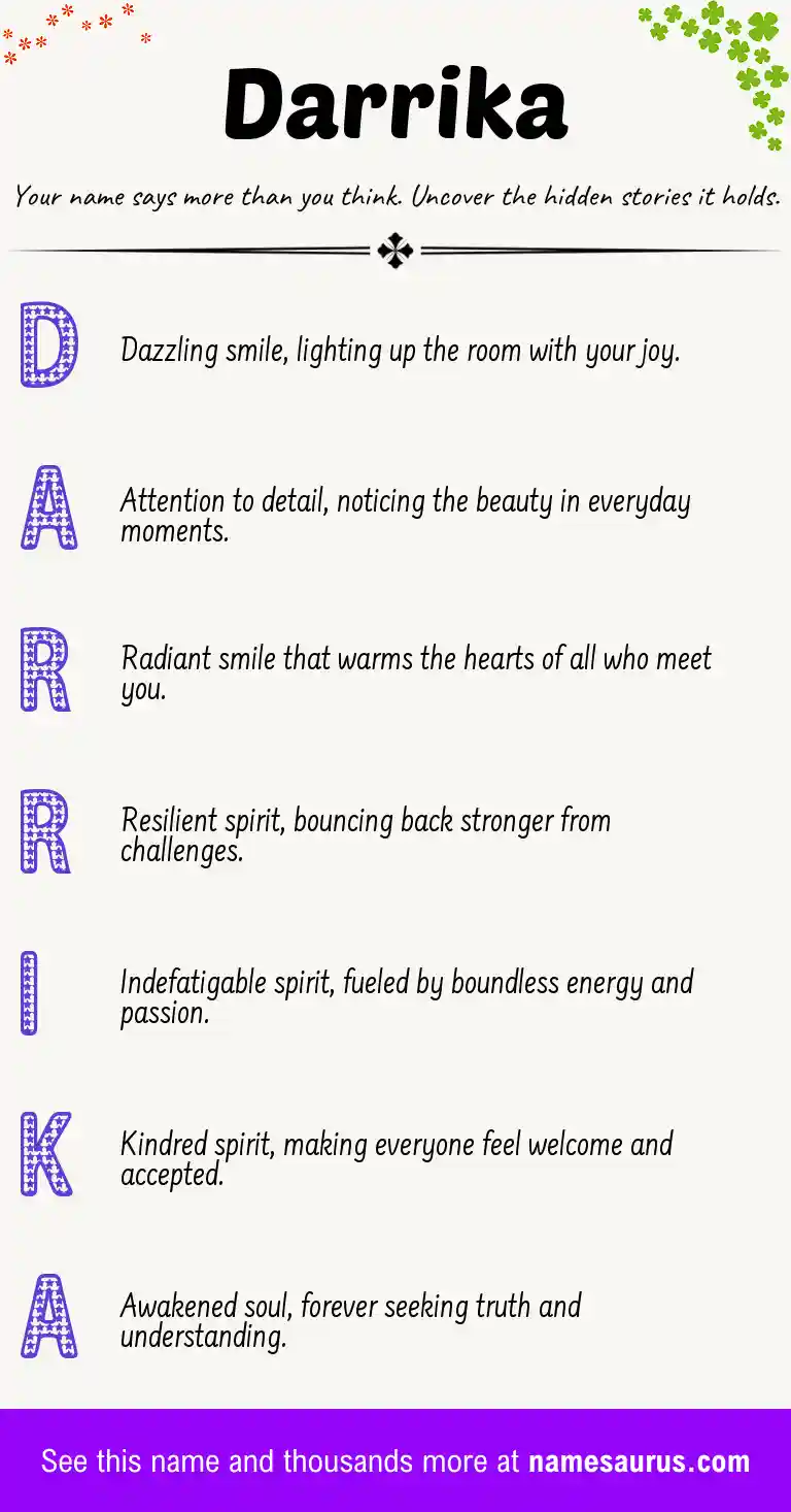 Acrostic poem about Darrika.