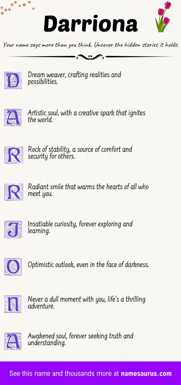 Acrostic poem about Darriona.