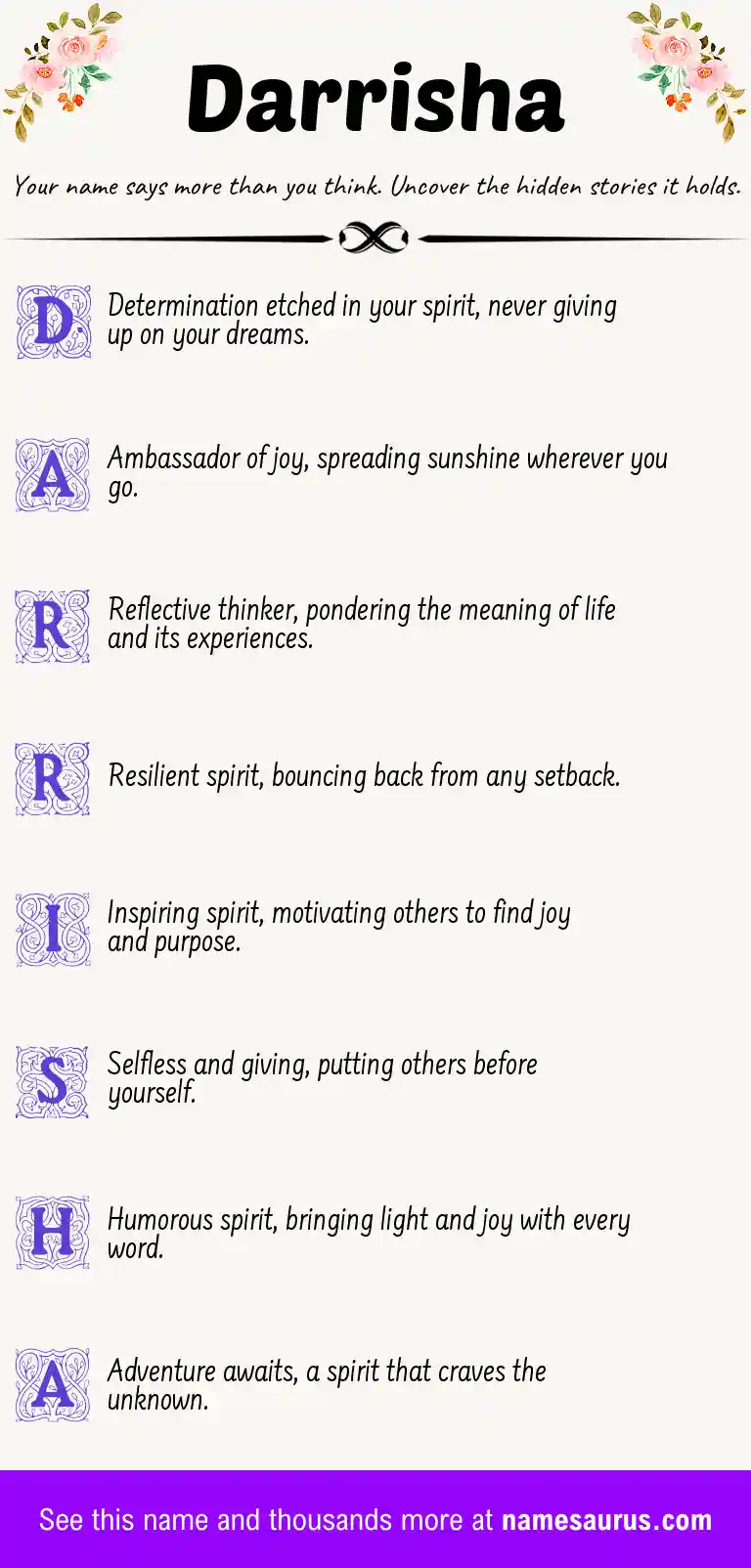 Acrostic poem about Darrisha.