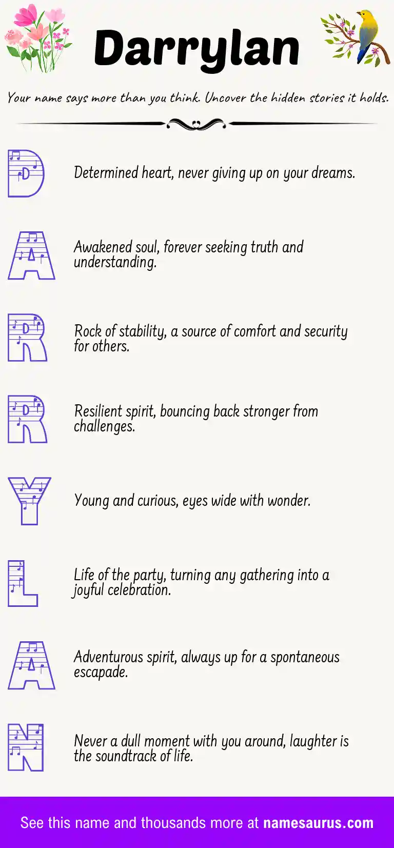 Acrostic poem about Darrylan.