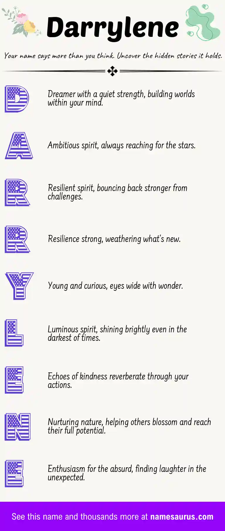 Acrostic poem about Darrylene.