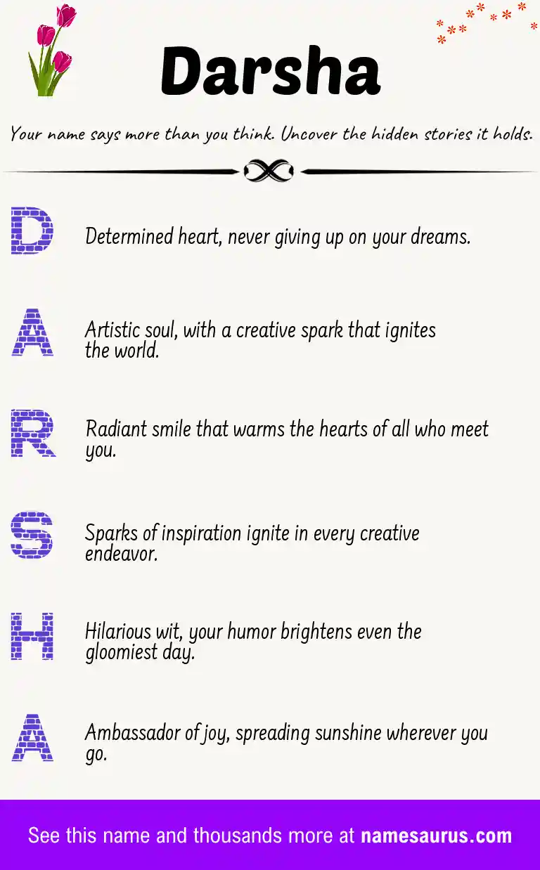 Acrostic poem about Darsha.