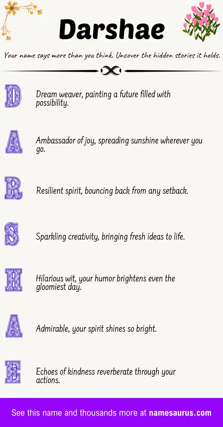 Acrostic poem about Darshae.