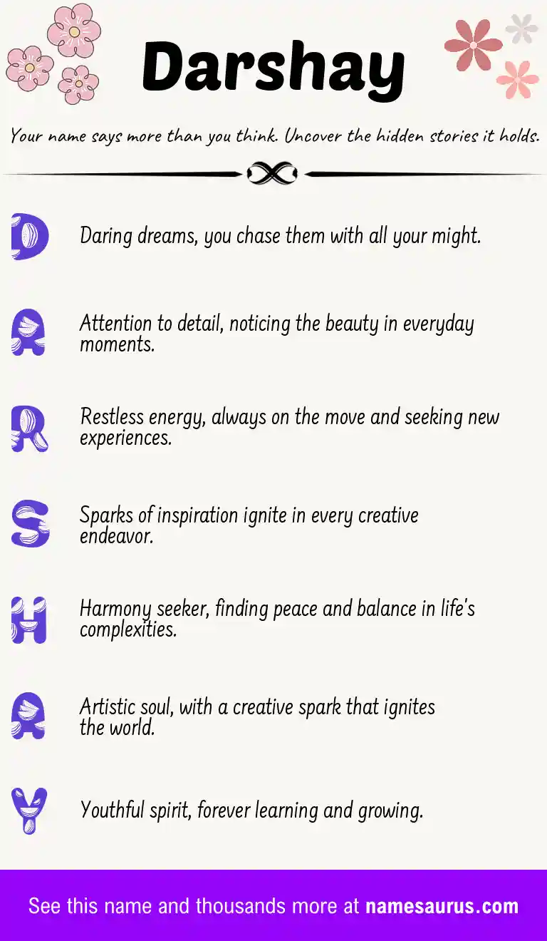 Acrostic poem about Darshay.