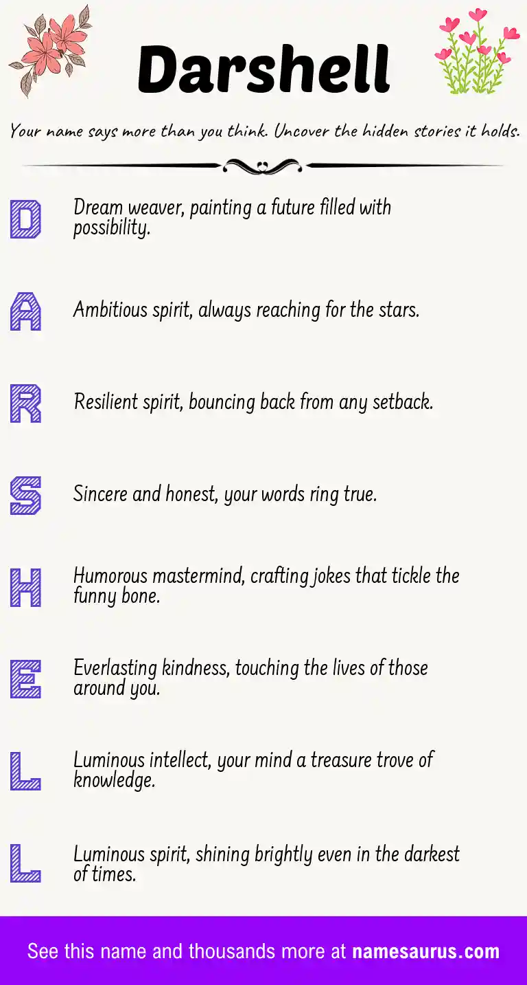 Acrostic poem about Darshell.
