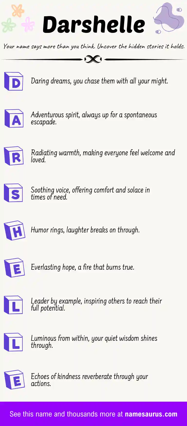 Acrostic poem about Darshelle.