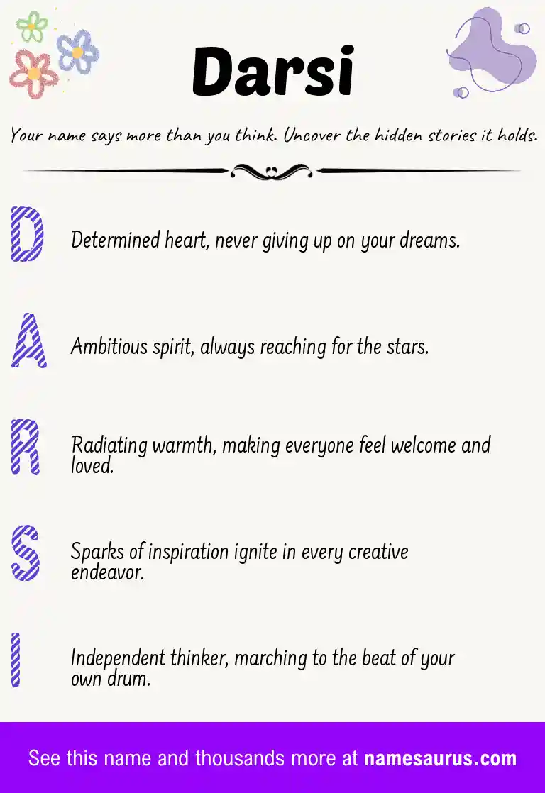 Acrostic poem about Darsi.
