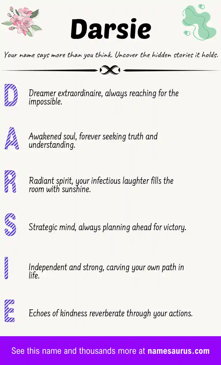 Acrostic poem about Darsie.