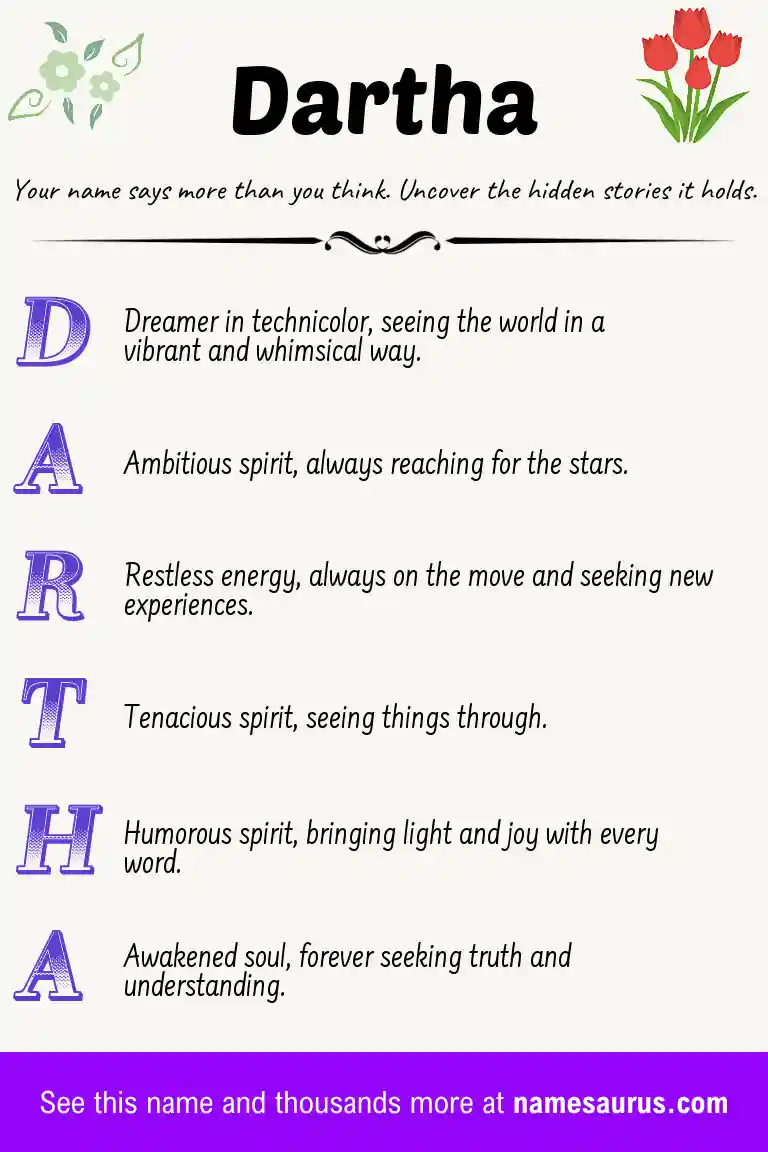 Acrostic poem about Dartha.