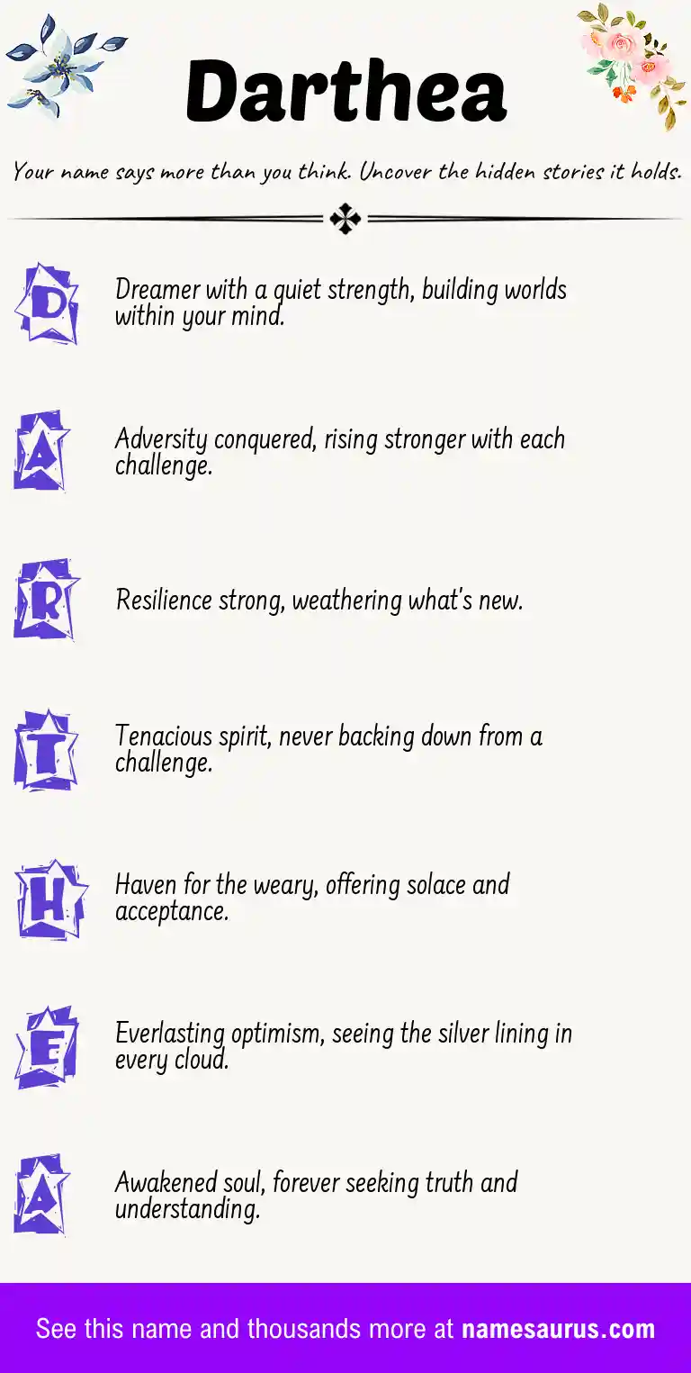 Acrostic poem about Darthea.