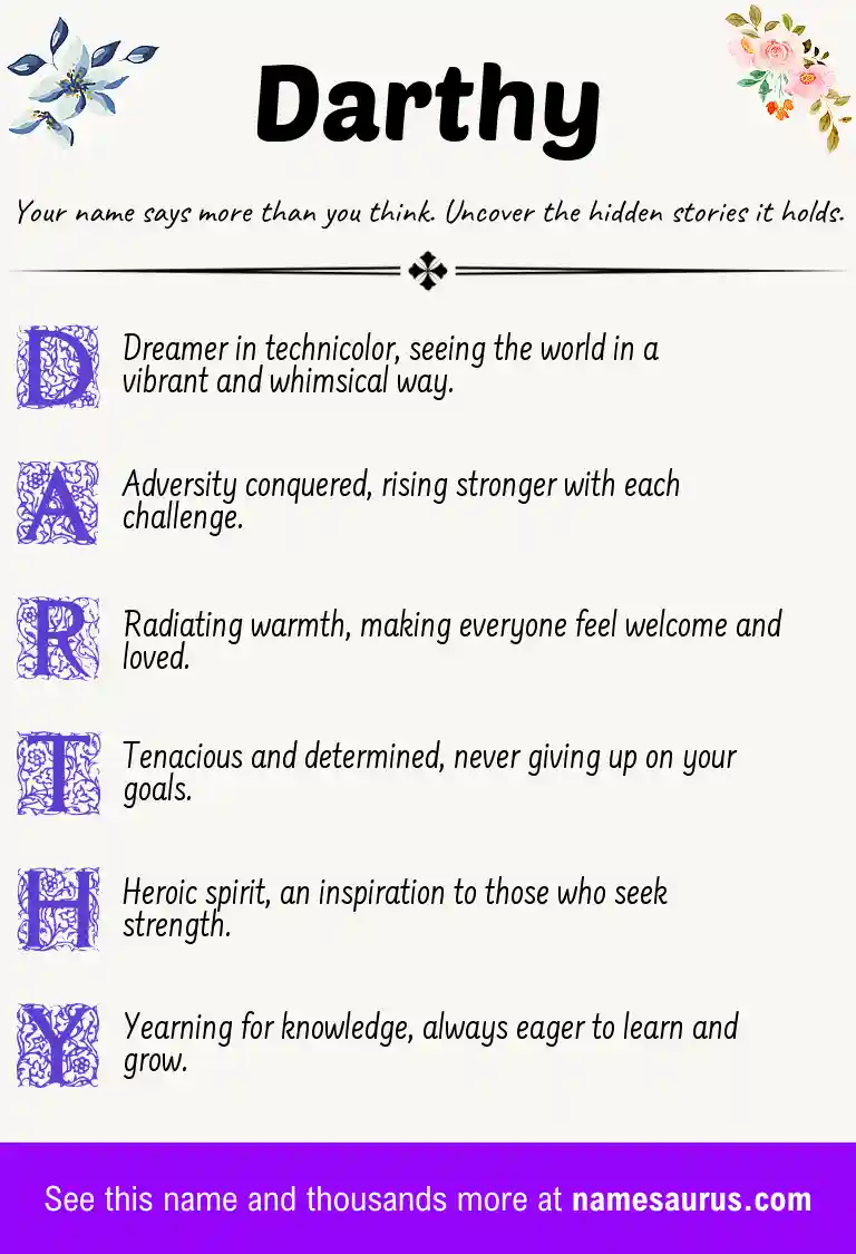 Acrostic poem about Darthy.