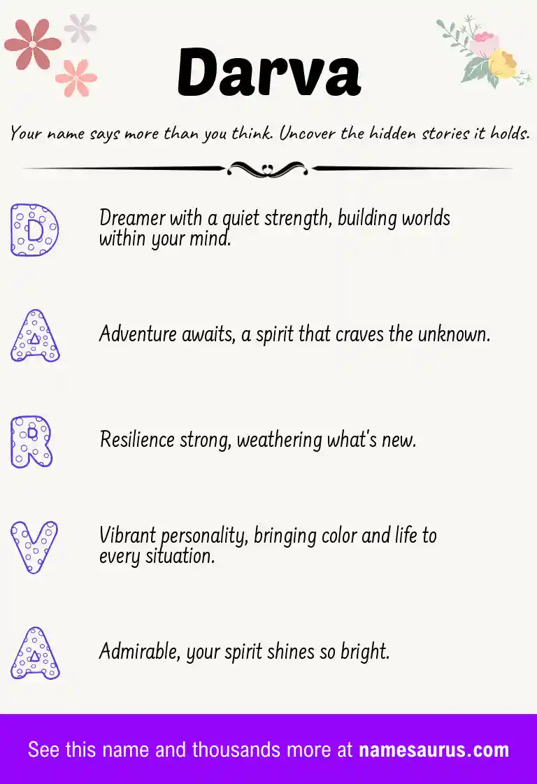 Acrostic poem about Darva.